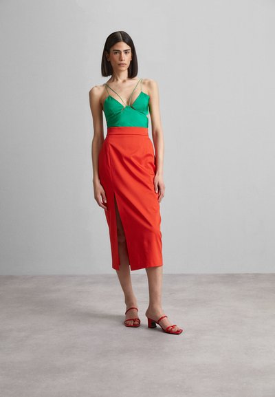 Sara Battaglia TUBINO SKIRT - Falda de tubo - aperol