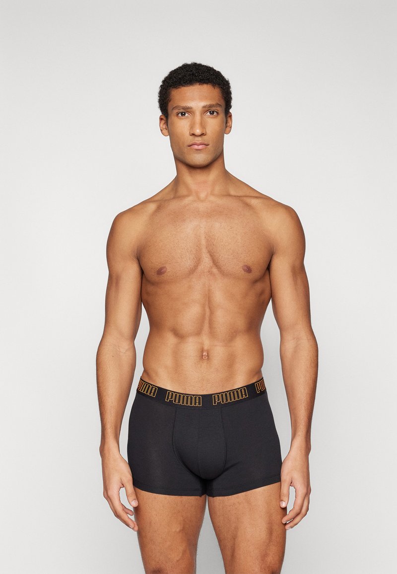 Puma MEN EVERYDAY TRUNKS 2 PACK - Uske bokserice - black orange