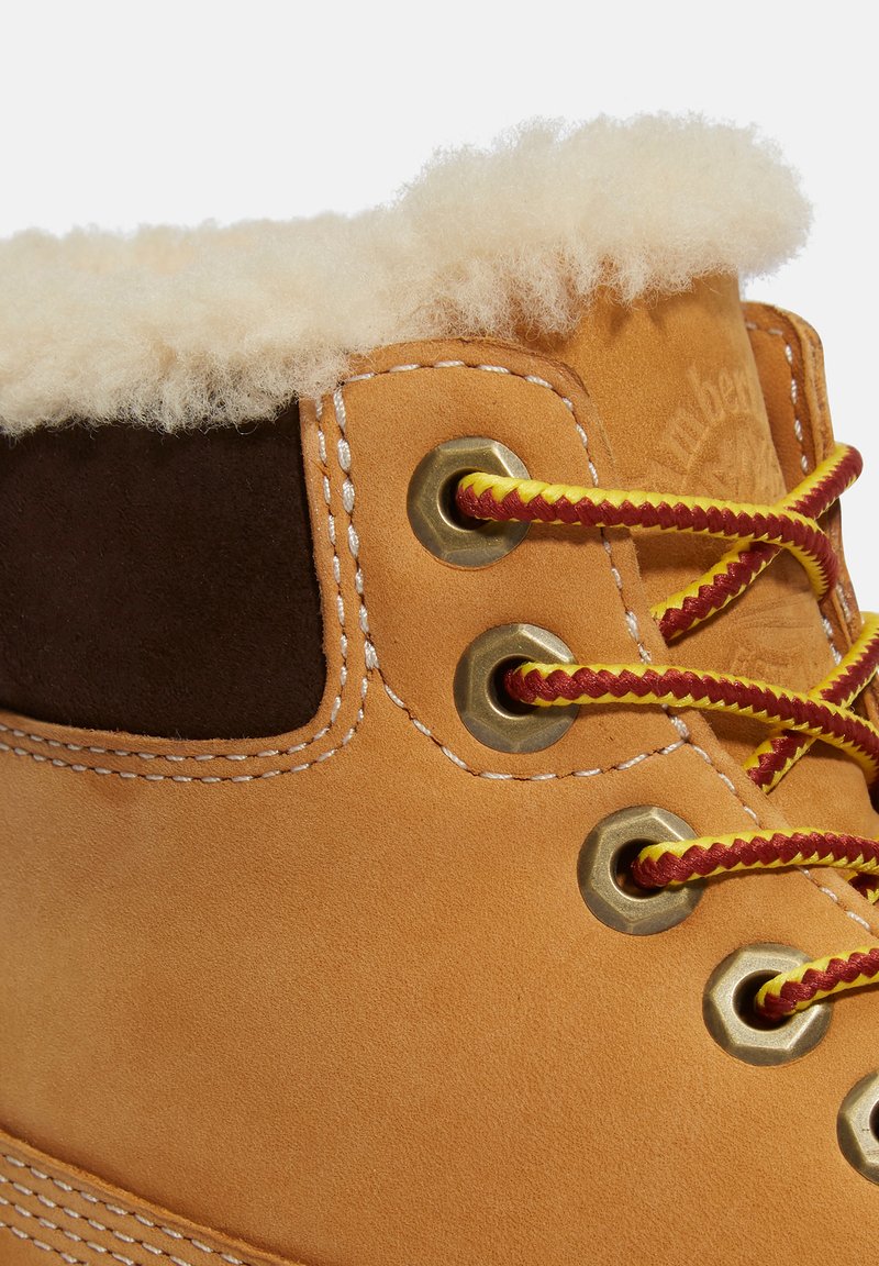 Timberland Wheat Tan Lace-Up Shearling Boots Timberland Stone Street 6 inch elevated lined boots in wheat  main image 2
