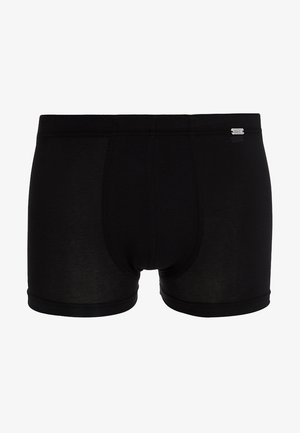 Boxer neri in cotone, con vestibilità aderente, caratterizzati da un colore uniforme, un elastico in vita e un discreto logo sul cinturino.