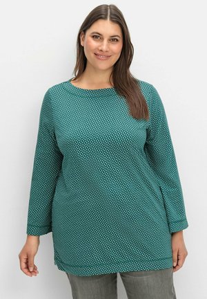 Sheego, 3/4-ARM - Langarmshirt - tiefgrün gemustert