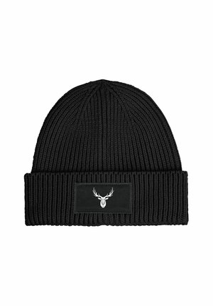 MIT PATCH HIRSCH POLYGON DESIGN - Beanie - schwarz