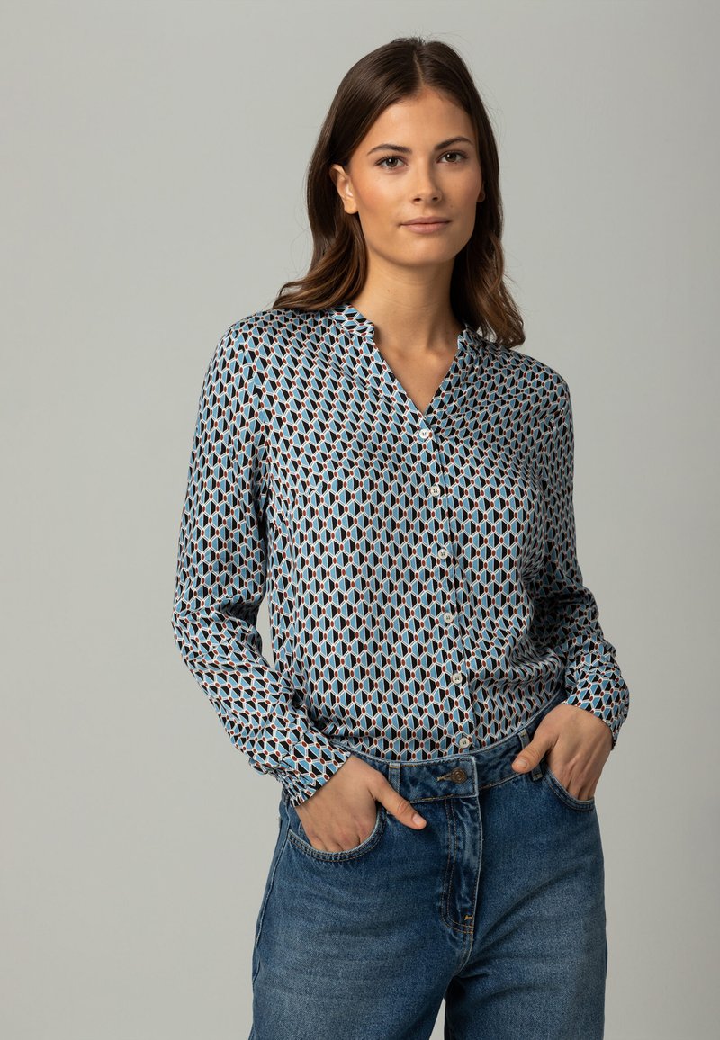 More & More RUFFLE PRINT  - Hemdbluse - blau