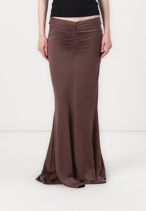 Malina MAJORI RUCHED - Maksi svārki - chocolate