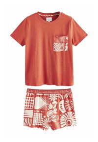 Next - SHORT SLEEVE  - REGULAR FIT SET - Komplet pižame - rust brown abstract Miniaturna slika 1