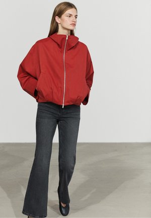 Massimo Dutti, GATHERED COTTON BOMBER JACKET - Summer jacket - dark red