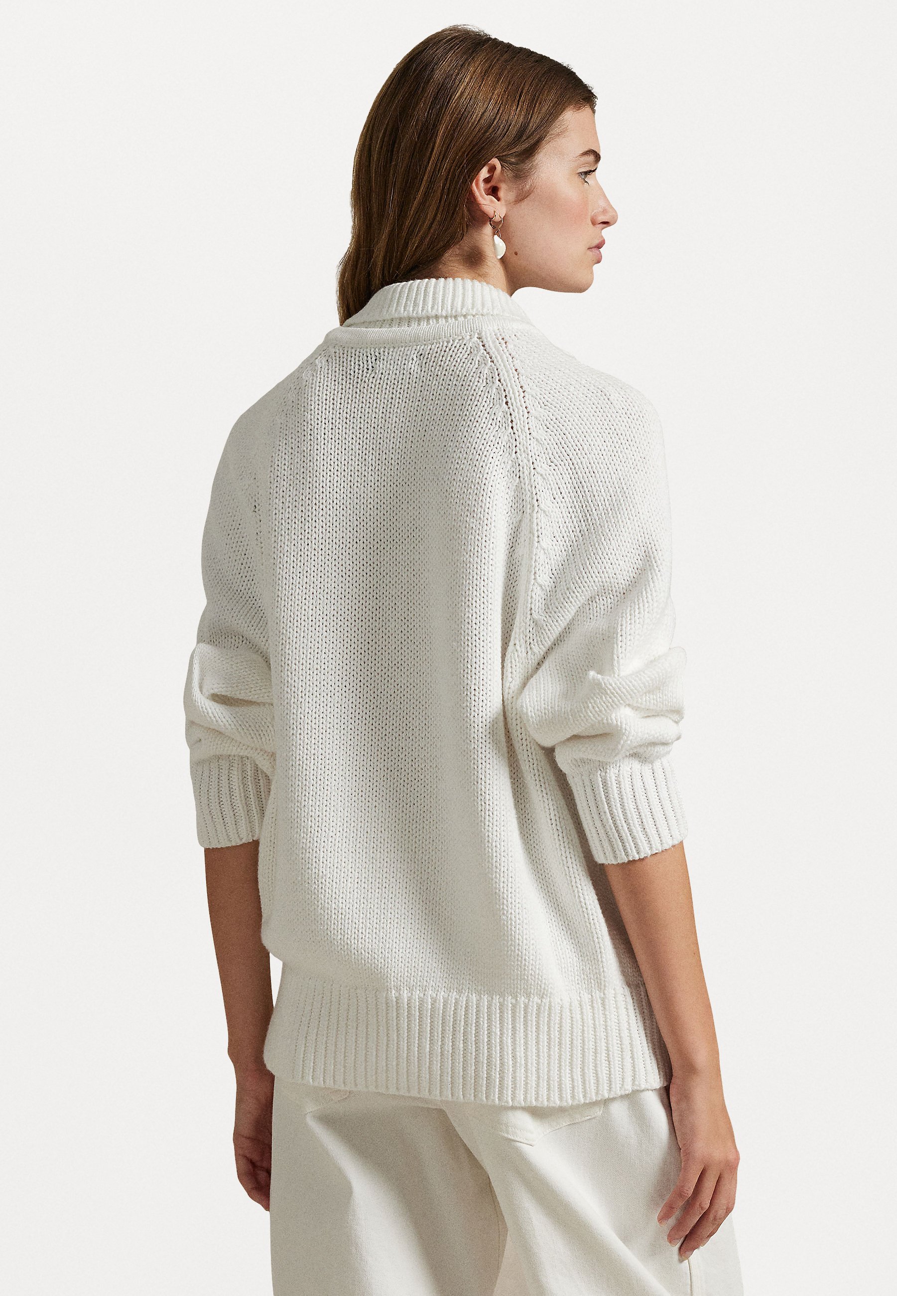 売れ筋商品|||ラルフローレン ニット&セーター レディース アウター GASSED COTTON SWEATER - Jumper - mascarpone cream/sand dune Lauren Ralph Lauren Woman GASSED COTTON LONG SLEEVE SWEATER
