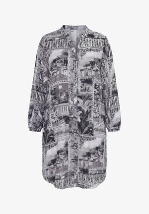 MIAMODA, BLUSENKLEID, A-LINIE, ALLOVERPRINT, WEITER LANGARM - Skjortekjole - black