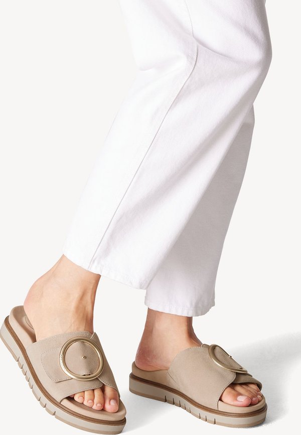 Pantolette flach - beige