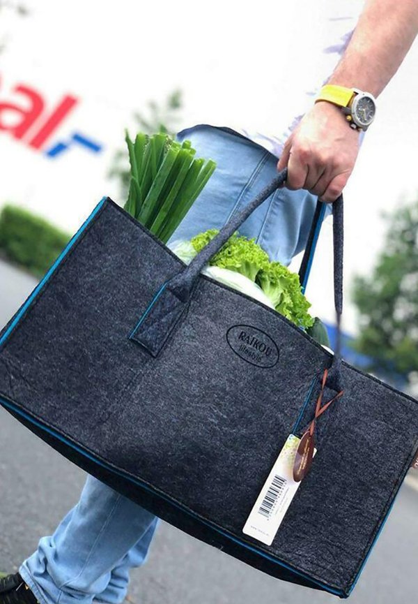 TASCHE - Shopping Bag - grau blau