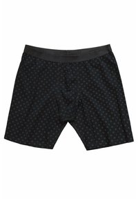 Černé boxerky s vzorovaným designem, na kterém jsou malé bílé kříže, elastický pasek s nápisem 'JP1880.' Vyrobeno z měkkého materiálu, pohodlný střih.