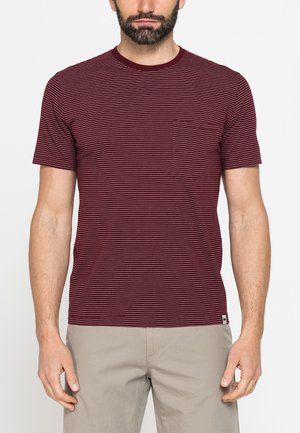 Carrera Jeans, SUMMER STRIPED TEE - T-shirt con stampa - pomegranate red
