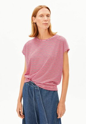 SLUB STRIPE - T-shirt print - pink mist/mars red
