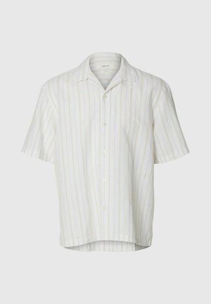 Selected, Short sleeved Linen Blend - Vapaa-ajan kauluspaita - bright white