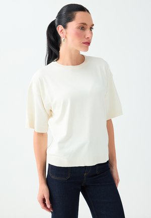 Jimmy Key, CREW NECK SHORT SLEEVE KNIT SWEATER - T-shirt basique - white