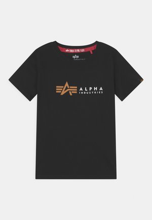 LABEL TEE - Print T-shirt - black