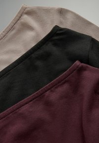 REGULAR FIT - ONE SHOULDER 3 PACK - Langarmshirt - black berry red taupe brown