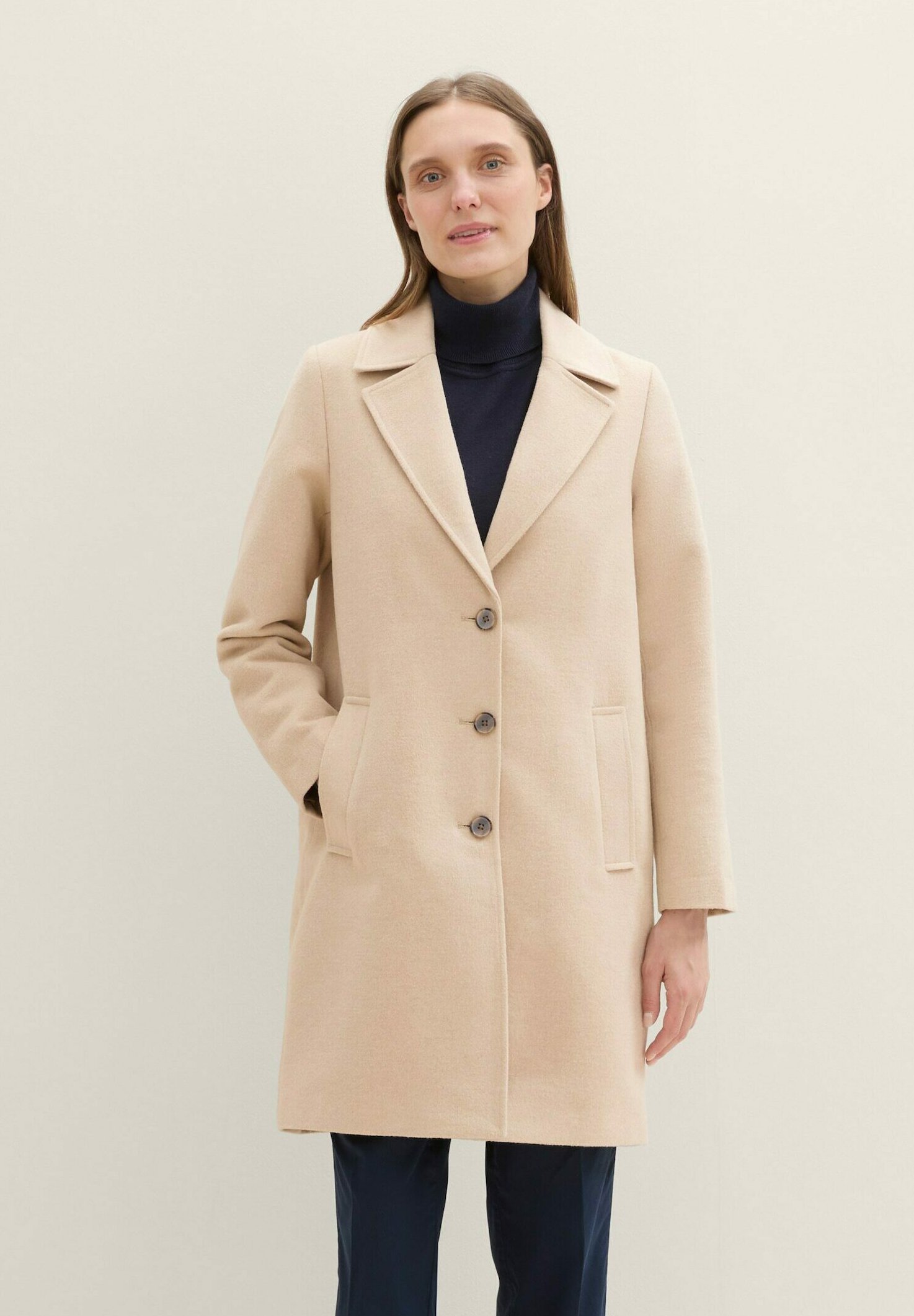 TOM TAILOR Damen Loose Fit Mantel – Lässiger Übergangs-Mantel Mit Nachhaltigem Wollanteil
