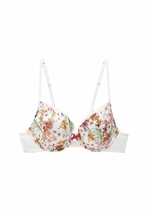 Sutien cu armătură - white botanical floral print