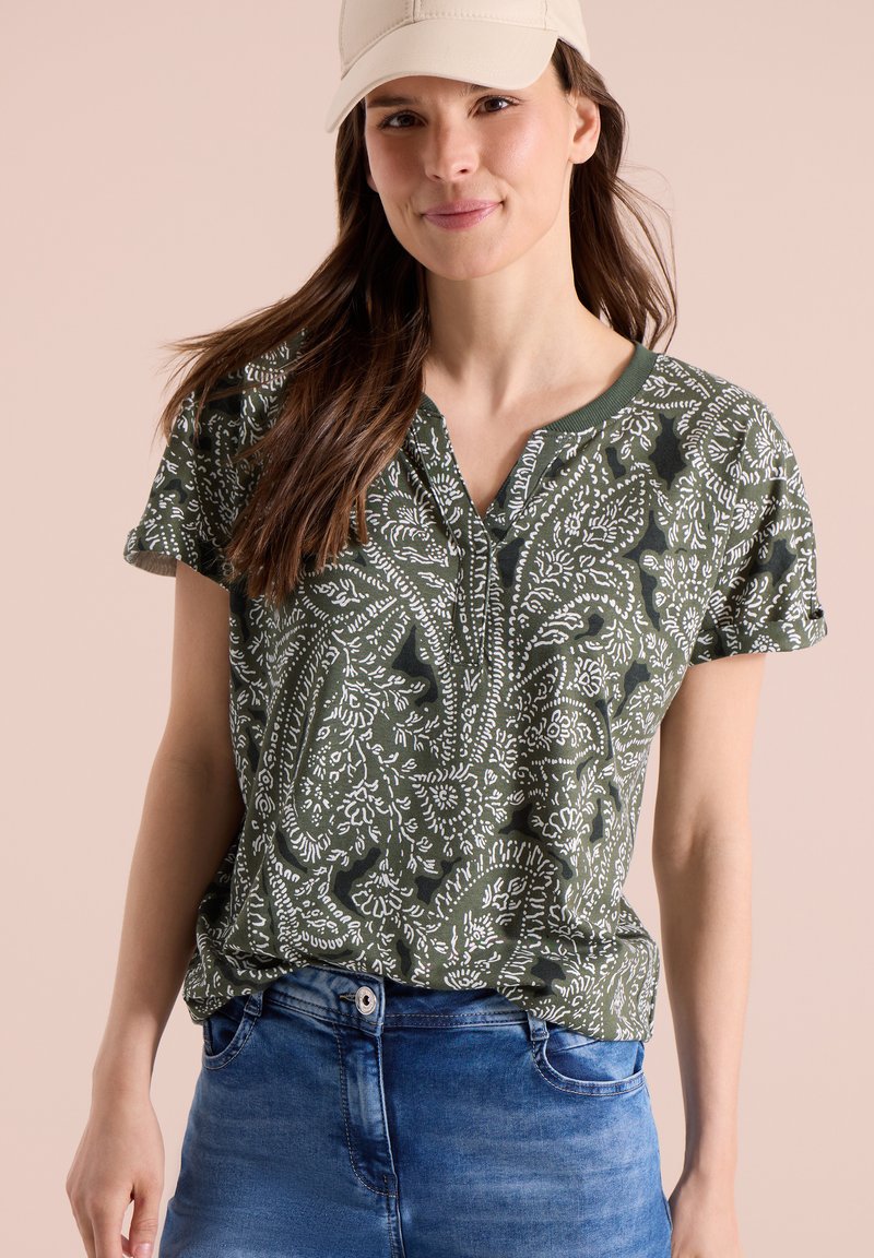 Cecil Camicetta Stampata Donna In Viscosa – Girocollo Con Cut-out E Maniche Lunghe – Look Elegante E Morbido Per Ogni Occasione