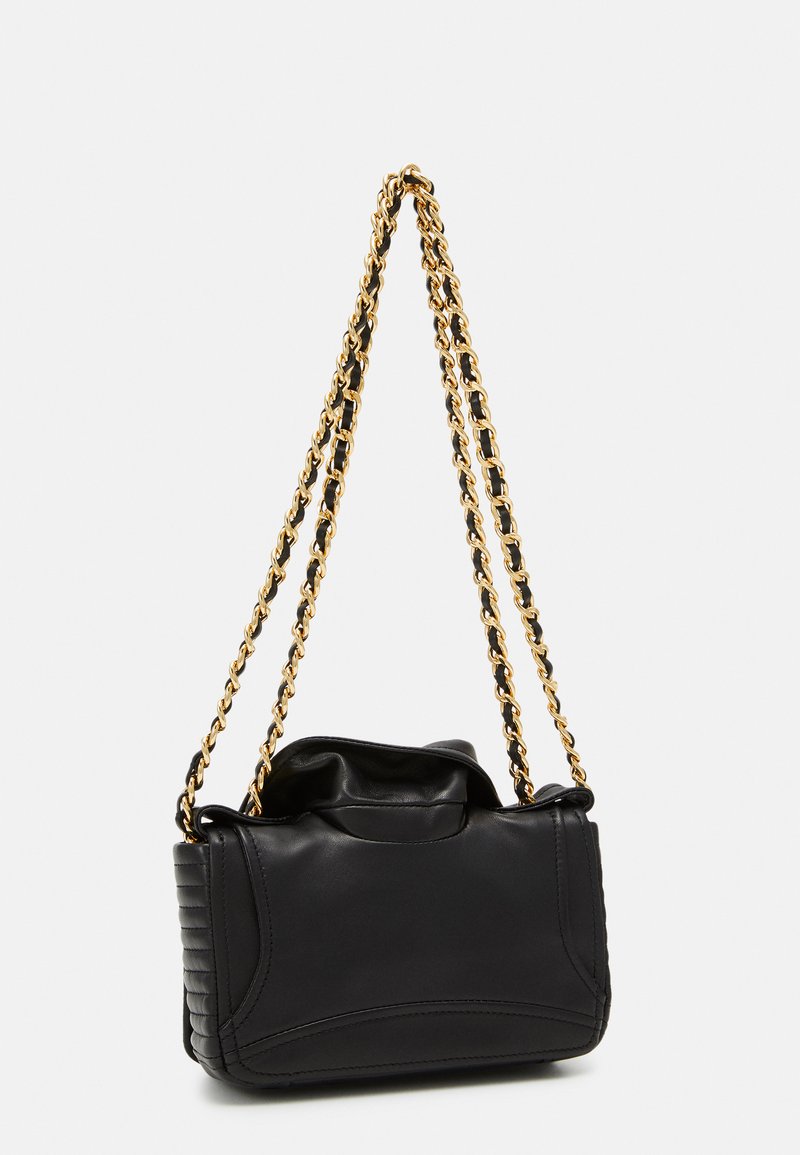 Sac à Main Mini Moschino Couture ! Forme Blouson Biker - Cuir Noir Et Chaîne Dorée - Neuf Avec étiquettes