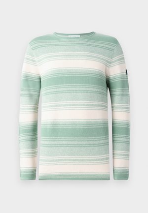 TOM TAILOR IRREGULAR STRIPES CREWNECK - Pullover - green/white