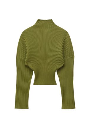 & OTHER STORIES, & OTHER STORIES RIBBED MOCK-NECK JUMPER - Pullover - green