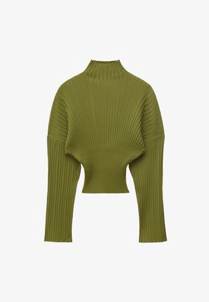 & OTHER STORIES, & OTHER STORIES RIBBED MOCK-NECK JUMPER - Pullover - green