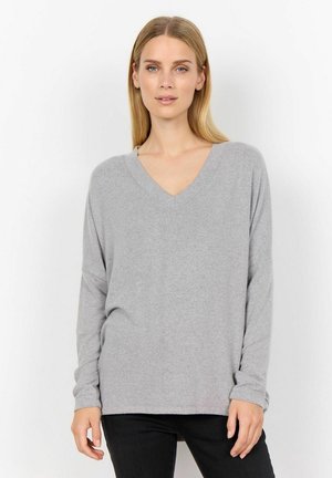 Tops ar garām piedurknēm - med grey melange