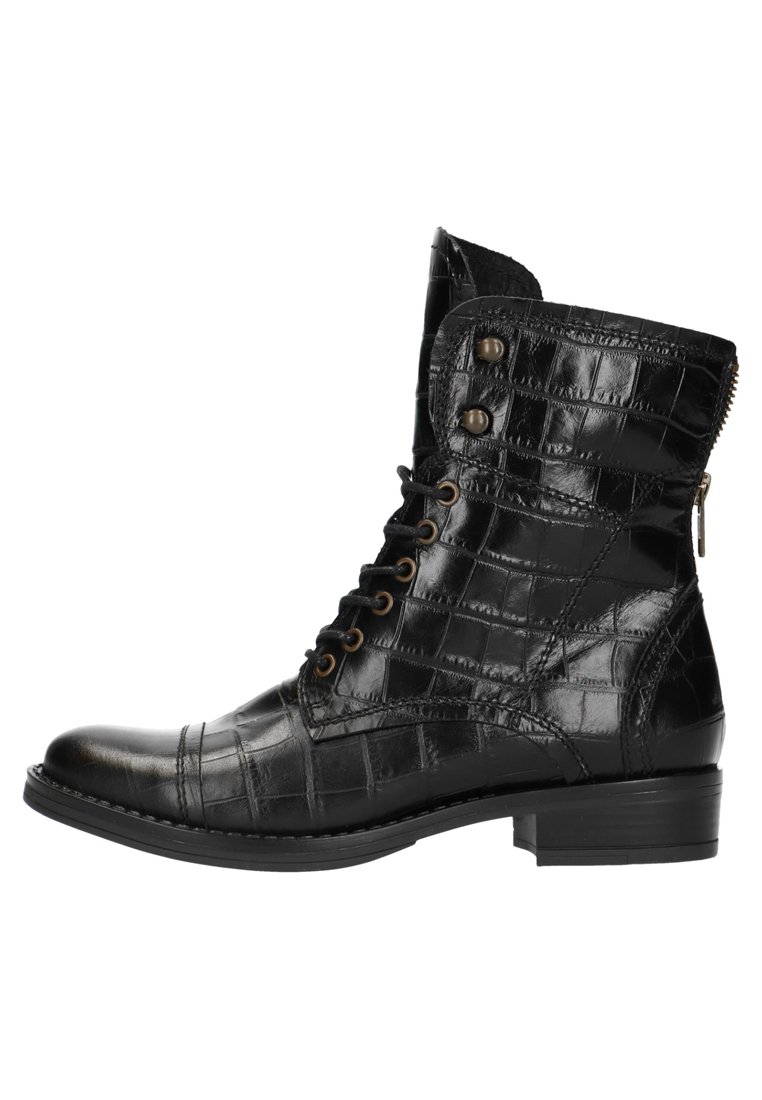 Damen Ankle Boots | Manfield Schnürstiefelette black/schwarz - KH50056 Damen Ankle Boots | Manfield Schnürstiefelette black/schwarz - KH50056