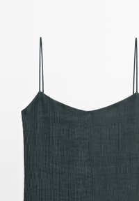 Massimo Dutti LONG FLOUNCE WITH PINTUCKS - Maxi dress - blue grey/blue-grey  - Zalando.co.uk