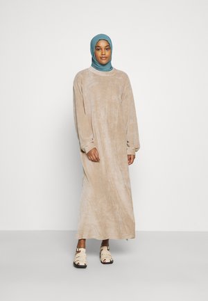MODESTY OVERSIZED MAXI DRESS WITH ROUND NECKLINE - Maxi dress - stone