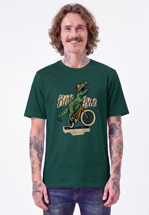 watapparel, T-REX FAHRRAD UNISEX - T-shirt imprimé - glazed green