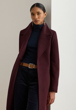 Lauren Ralph Lauren BELTED WOOL BLEND WRAP COAT - Mantel - pinot noir