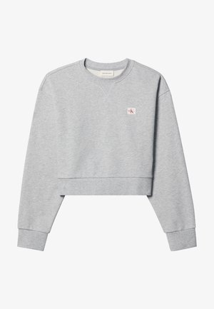 Calvin Klein Jeans, FRENCH TERRY WOVEN LABEL CREW SW - Pusa - bc06 grey heather
