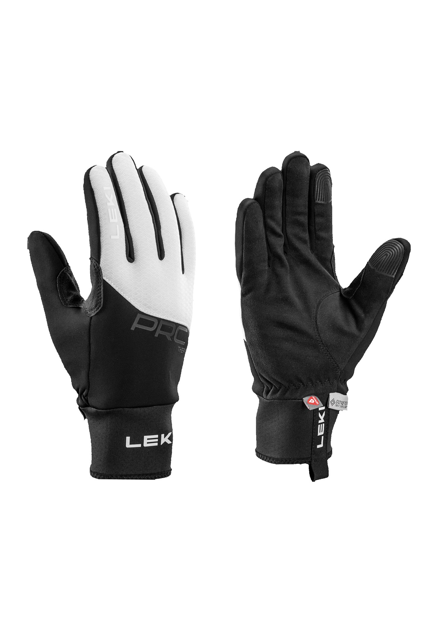 Leki LEKI DAMEN PRC PREMIUM THERMO PLUS HANDSCHUHE LANGLAUF 655912302  SCHWARZ WEISS UNISEX - Fingerhandschuh - black-white/schwarz - Zalando
