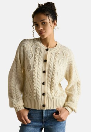 REGULAR FIT - RAFFERTY CABLE - Cardigan - cream