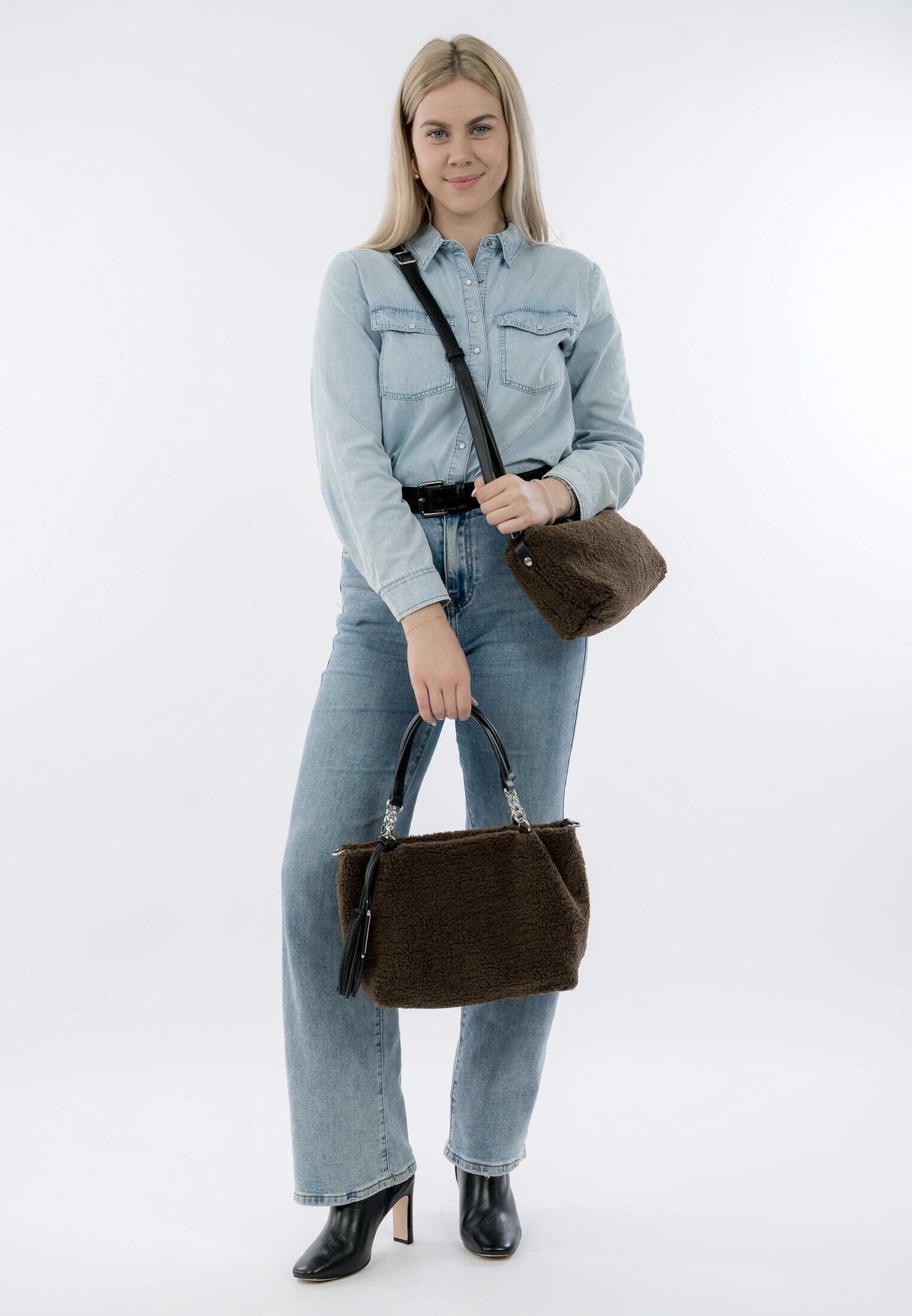 Emily & Noah Borsa Donna E&N Baila 64522 – Tracolla In Tessuto Sintetico, Vegan, Con Zip, Leggera E Pratica, Colore Tinta Unita
