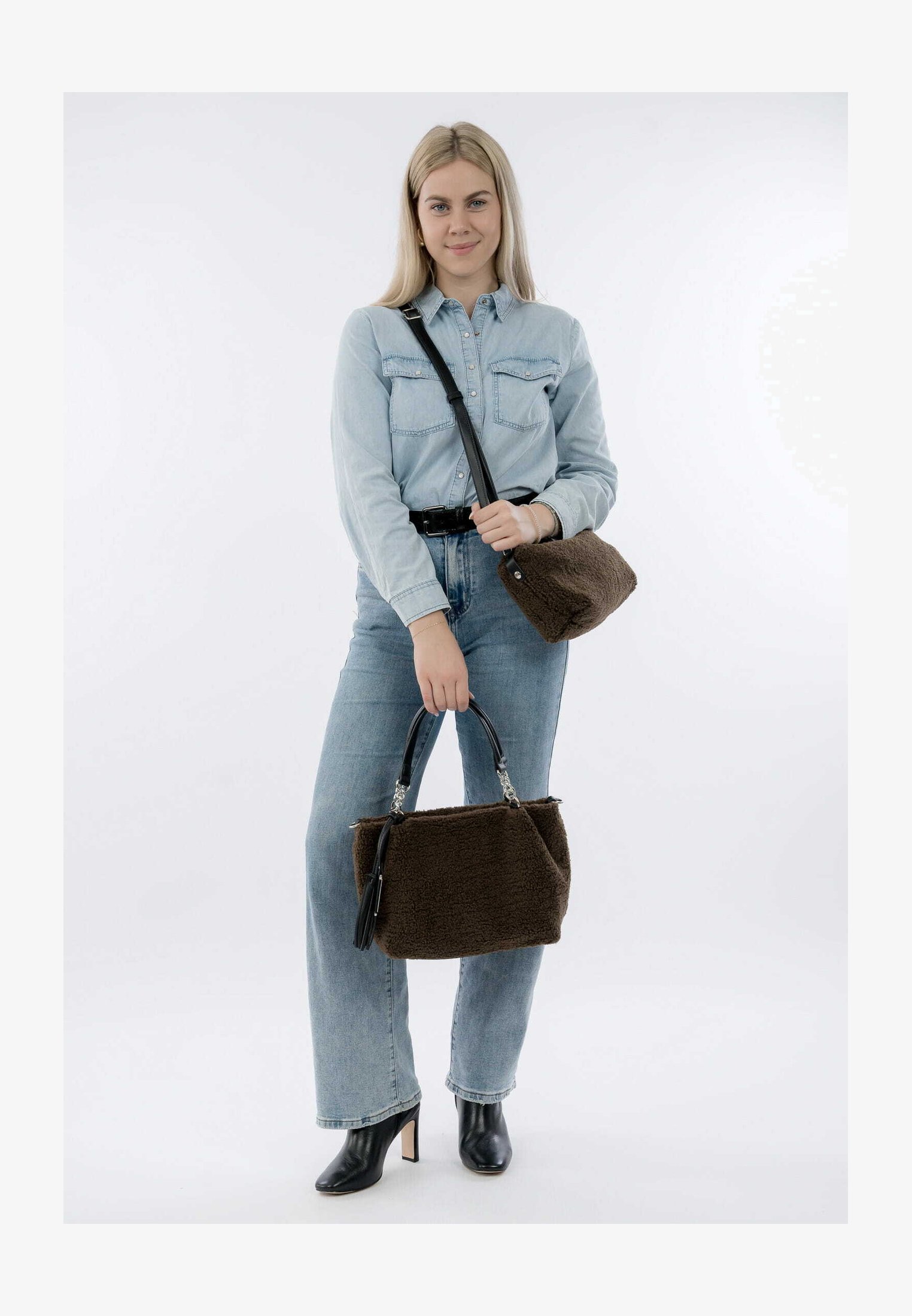 Emily & Noah Borsa Donna E&N Baila 64522 – Tracolla In Tessuto Sintetico, Vegan, Con Zip, Leggera E Pratica, Colore Tinta Unita