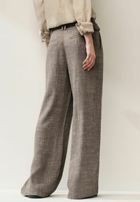 Next WIDE LEG - Hlače - chocolate brown