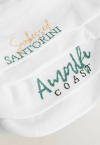 Unselected, white fruit pattern embroidered