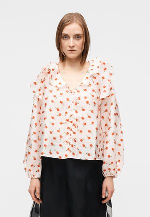 FLAT TEXTURED RUFFLE  - Blusa - off white