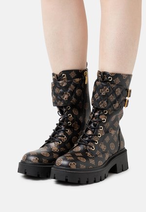 Guess SERY - Bottines à lacets - brown/ocra