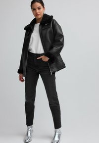Next AVIATOR BIKER - REGULAR FIT - Imiteret læderjakke - black