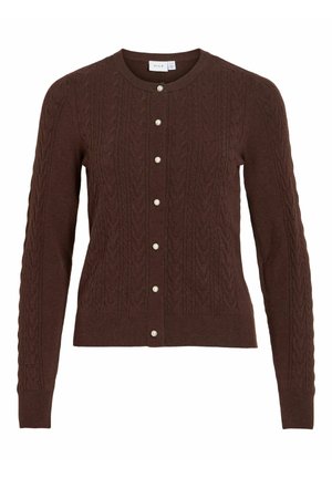 VILA, VIKERRY CABLE L/S KNIT CARDIGAN-NOOS - Gilet - coffee bean