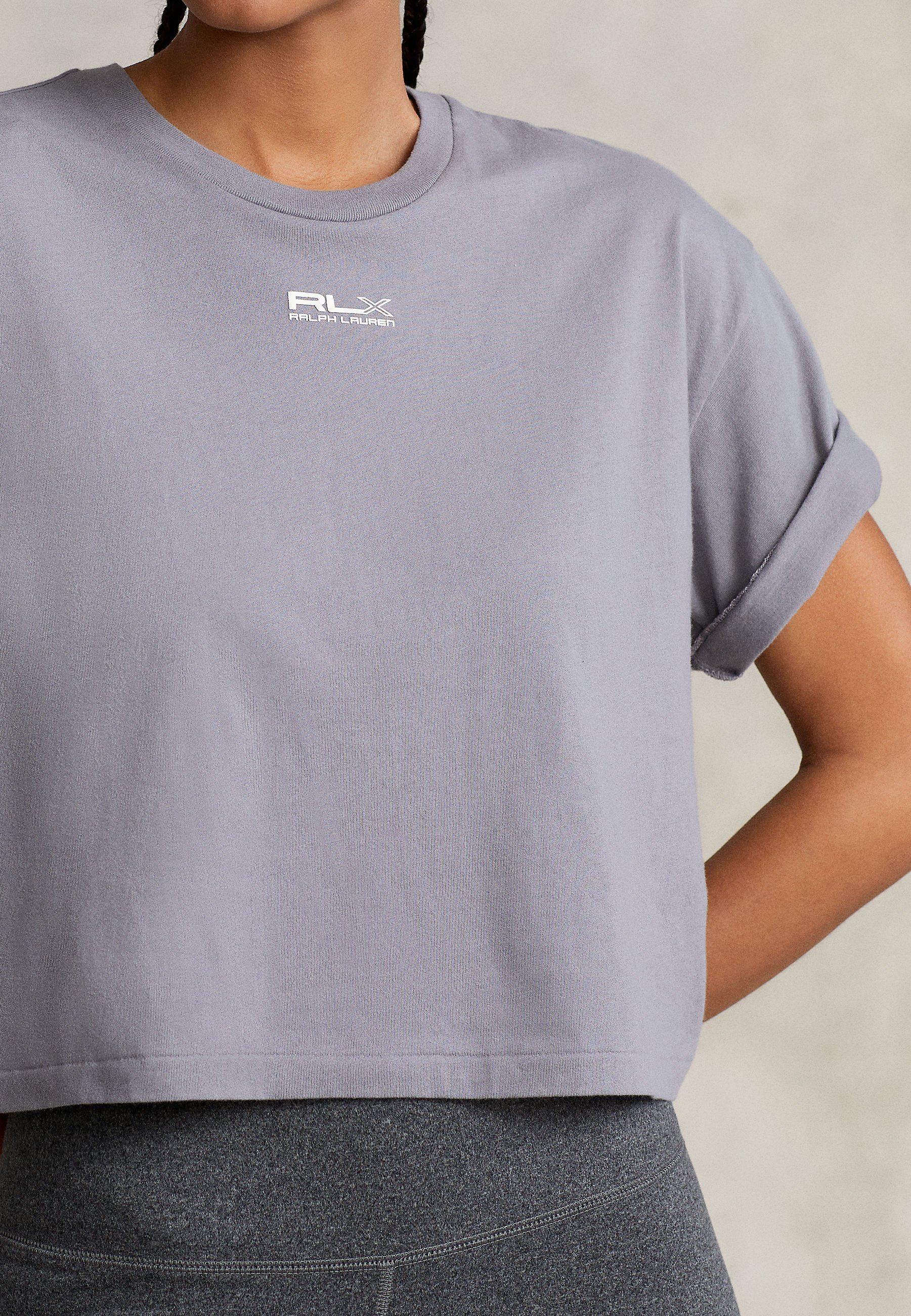 CROPPED COTTON JERSEY TEE - Print 