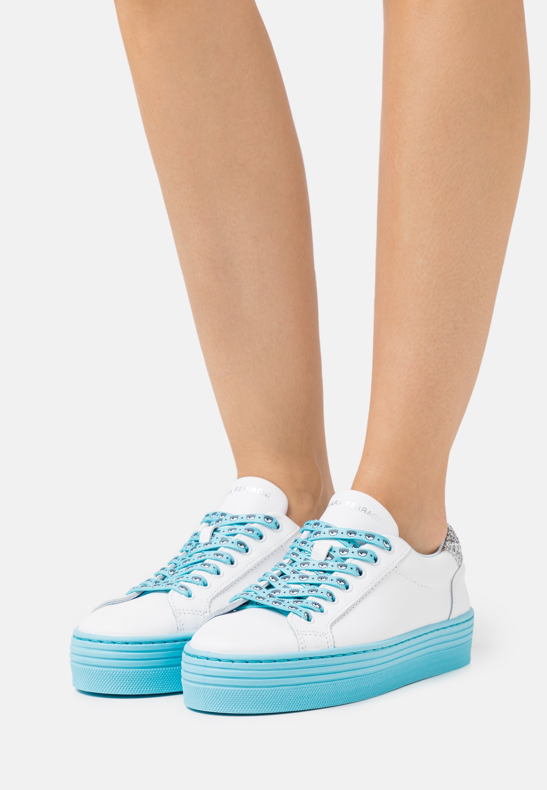 CHIARA FERRAGNI LACE LOGOMANIA - Sneakers basse - turquoise/celeste -  Zalando.it