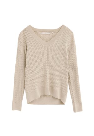 Polo Club, PULLOVER WOMAN RIGBY GO V CABLE NIZA LONG SLEEVE REGULAR FIT - Jersey de punto - beige vigore
