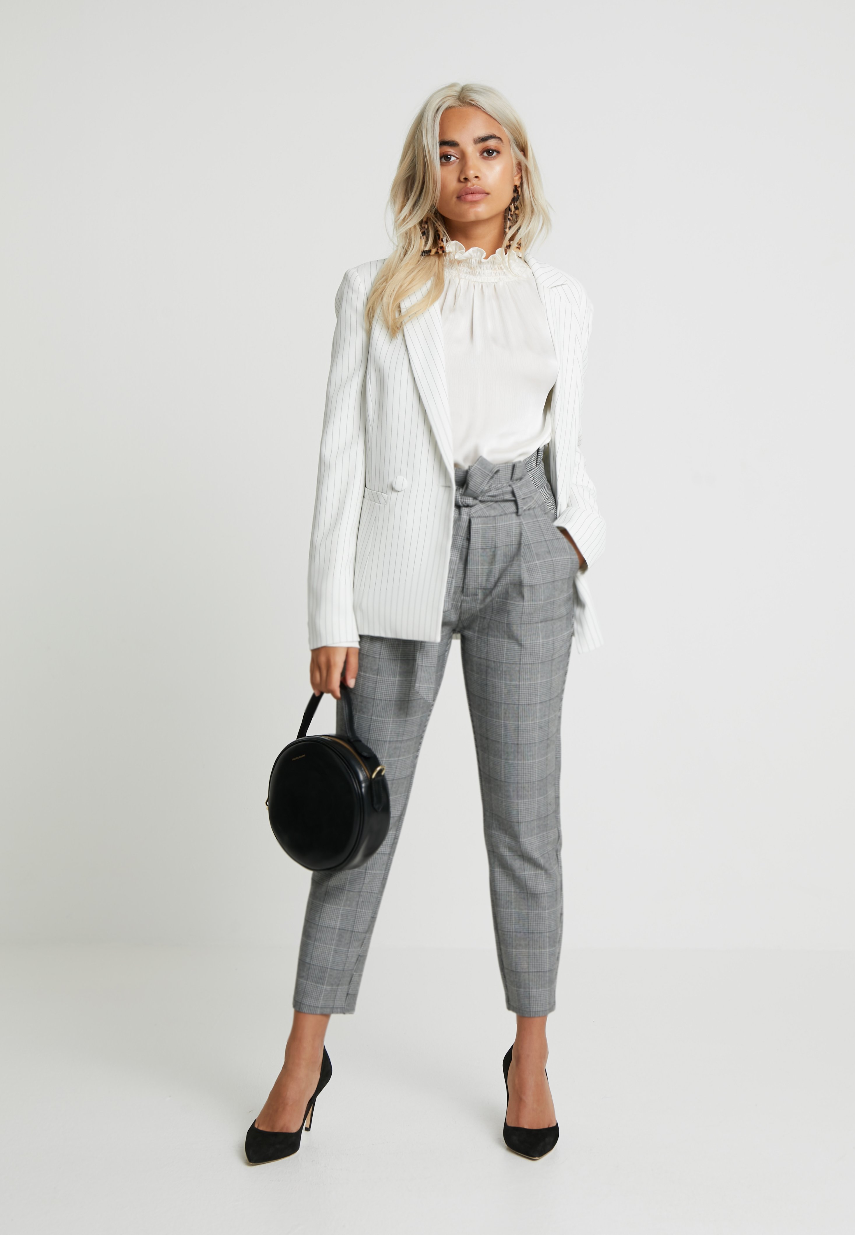 Vero Moda Petite PAPER BAG CHECK PANT 