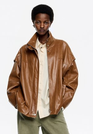 Chaqueta de cuero - caramelo